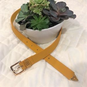 Yellow Faux Leather Belt NWOT
